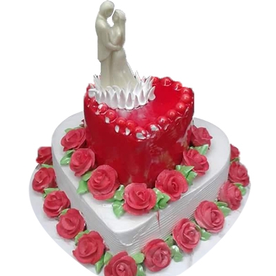"Heart shape Couple Cake - 4Kgs ( 2 step) - Click here to View more details about this Product